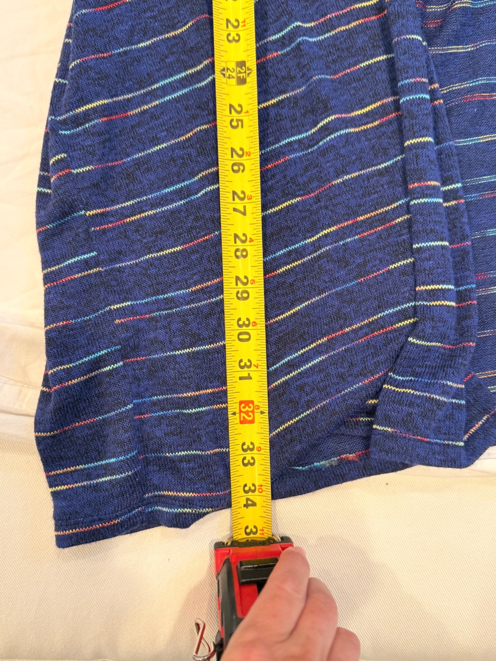 Torrid Blue Striped Open Cardigan with Multicolor Accents Lightweight 3x - Picture 6 of 7